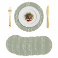 thumbnail image 1 of Green Flower Branch Round 13 Inch Placemats Set of 6, Spring Summer Farmhouse Botanical HeatResistant Non Slip Place Mats for Dining Table, Wipeable Braided Kitchen Table Mats for Housewarming, 1 of 9