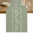 thumbnail image 1 of Green Flower Branch Table Runner - 90 Inch Long Spring Summer Farmhouse Botanical Cotton and Linen Blended Dress Scarves Farmhouse Table Runner for Kitchen Dining, Coffee Table, 13" x 90", 1 of 8