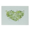 thumbnail image 1 of Green Flower Cutting Board, Floral Heart Design Summer Elements Love Valentines Day Inspired, Decorative Tempered Glass Cutting and Serving Board, Small Size, Pale Green White Black, by Ambesonne, 1 of 1