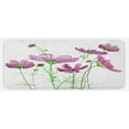 thumbnail image 1 of Green Flower Kitchen Mat, Cosmos Bipinnatus Pattern Spring Season Flora Asteraceae Bloom Botany Element, Plush Decorative Kitchen Mat with Non Slip Backing, 47" X 19", Lilac Green, by Ambesonne, 1 of 1