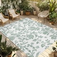 thumbnail image 1 of Green Flower Outdoor Rug 5x8 Ft - Reversible Patio Rug Outdoor Camping Rugs, Farmhouse Vintage Boho Leaf Spring Washable Indoor Outdoor Area Rugs, Non-Slip Outdoor Carpet Runner for Deck/Porch, 1 of 8