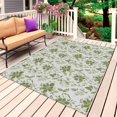 thumbnail image 1 of Green Flower Outdoor Rug for Patio/Deck/Porch, Non-Slip Large Area Rug 4 x 6 Ft, Country Watercolor Vintage Floral Indoor Outdoor Rugs Washable Area Rugs, Reversible Camping Rug Carpet Runner, 1 of 8