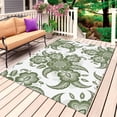 thumbnail image 1 of Green Flower Outdoor Rug for Patio/Deck/Porch, Non-Slip Large Area Rug 5 x 7 Ft, Vintage Ethnic Tribe Floral Abstract Indoor Outdoor Rugs Washable Area Rugs, Reversible Camping Rug Carpet Runner, 1 of 8