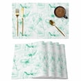 thumbnail image 1 of Green Flower Placemats Set of 4, Watercolor Floral Botanical Line Drawing Print Placemats for Dining Table, Place Mats for Kitchen Tabletop, Waterproof Wipeable Dining Table Mats Set, 1 of 9