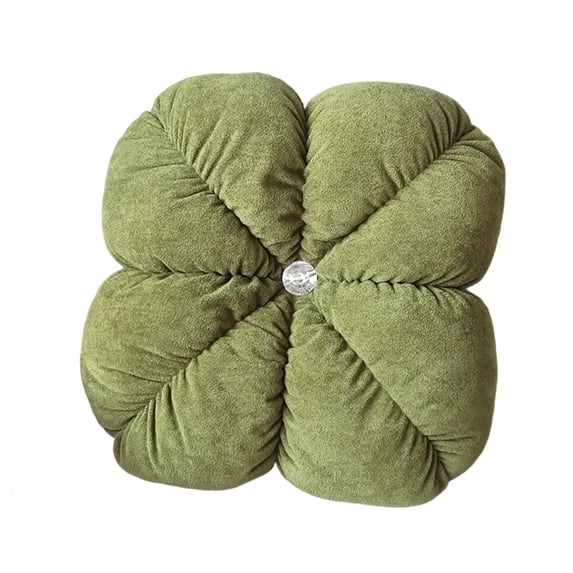 Green Flower Shape Floor Cushion, Round Bouquet Pillow With Pearl Fluff Filling And Soft Elastic Support, For Reading And Board Game Seating 13.78In