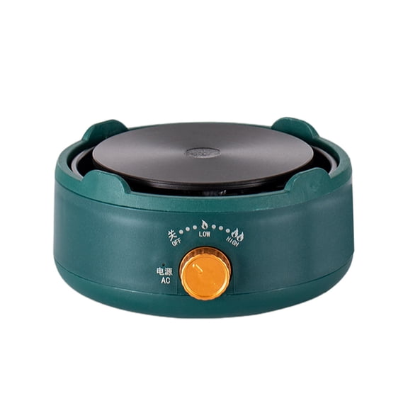 Green Flower Tea Kettle Stove Mini Electric Hot Plate With Three Stage Knob, Explosion Proof Panel And Even Heating For Boiling Water, Simmering And Cooking 5.90X4.33X2.75In 1.06Lb
