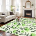 thumbnail image 1 of Green Flowers Area Rugs 5x7 ft Daisies Abstract Blue Texture Washable Rug Non Slip Indoor Carpet Absorbent Floor Mat for Living Room Bedroom Dining Room, 1 of 9