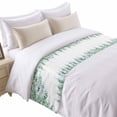 thumbnail image 1 of Green Flowers Bed Runner for Cal King Size Bed, Watercolor Green Wisteria Floral Soft Bedding Scarf Bedding Protector Slipcover Sofa Throw for Bedroom Hotel Guesthouse, 1 of 8