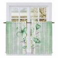 thumbnail image 1 of Green Flowers Kitchen Curtain for Berdoom Living Room Cafe 45 Inch Length, Spring Floral Elegant Pastoral Botanical Tiers Curtains Light Filtering Drapes Window Treatment 2 Panels 52"Wx45"L, 1 of 8