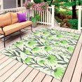 thumbnail image 1 of Green Flowers Outdoor Rug for Patio/Deck/Porch, Non-Slip Large Area Rug 5 x 8 Ft, Daisies Plant Leaf Abstract Monochrome Indoor Outdoor Rugs Washable Area Rugs, Reversible Camping Rug Carpet Runner, 1 of 8