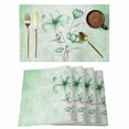 thumbnail image 1 of Green Flowers Placemats Set of 8 Spring Floral Elegant Pastoral Botanical Place Mats Indoor Wipeable Table Mats Washable Cloth Dining Table Placemats for Kitchen Holiday Party Home Decor 13x19 Inch, 1 of 9