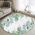 thumbnail image 1 of Green Flowers Round Living Room Rugs 3.3 ft, Watercolor Green Wisteria Floral Washable Area Rug with Non-Slip Sturdy Edge Binding Round Front Door Mat Floor Carpet for Entryway, 1 of 9