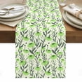 thumbnail image 1 of Green Flowers Table Runner - 48 Inch Long, Kitchen Dining Table Runner Dresser Scarves, Daisies Plant Leaf Abstract Monochrome Farmhouse Decor for Coffee Tables Wedding Party Banquet, 1 of 8