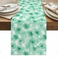 thumbnail image 1 of Green Flowers Table Runner - 48 Inch Long, Kitchen Dining Table Runner Dresser Scarves, Vintage Floral Leaves Pastoral Country Farmhouse Decor for Coffee Tables Wedding Party Banquet, 1 of 8