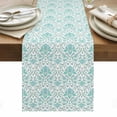 thumbnail image 1 of Green Flowers Table Runner - 72 Inch Long, Kitchen Dining Table Runner Dresser Scarves, Boho Ethnic Abstract Floral Texture Farmhouse Decor for Coffee Tables Wedding Party Banquet, 1 of 8