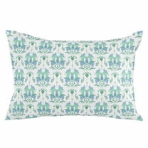 Green Flowers Throw Pillow Cover 20 x 26 Inch Decorative Pillow Cover Boho Ethnic Abstract Floral Patterned Lumbar Pillowcase Seasonal Rectangle Cushion Case for Couch Sofa Bed Living Room