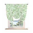 thumbnail image 1 of Green Flowers Tie Up Curtains for Windows 63 Inch Length Balloon Curtains Kitchen Adjustable Balloon Window Shade Rustic Botanical Floral Leaves Plants Tie Up Valance Bathroom Curtain Window 42"x63", 1 of 6