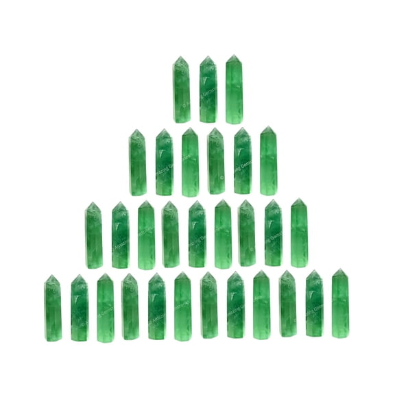 Green Fluorite Crystal Points Bulk 3 Pcs, Hexagonal Healing Point
