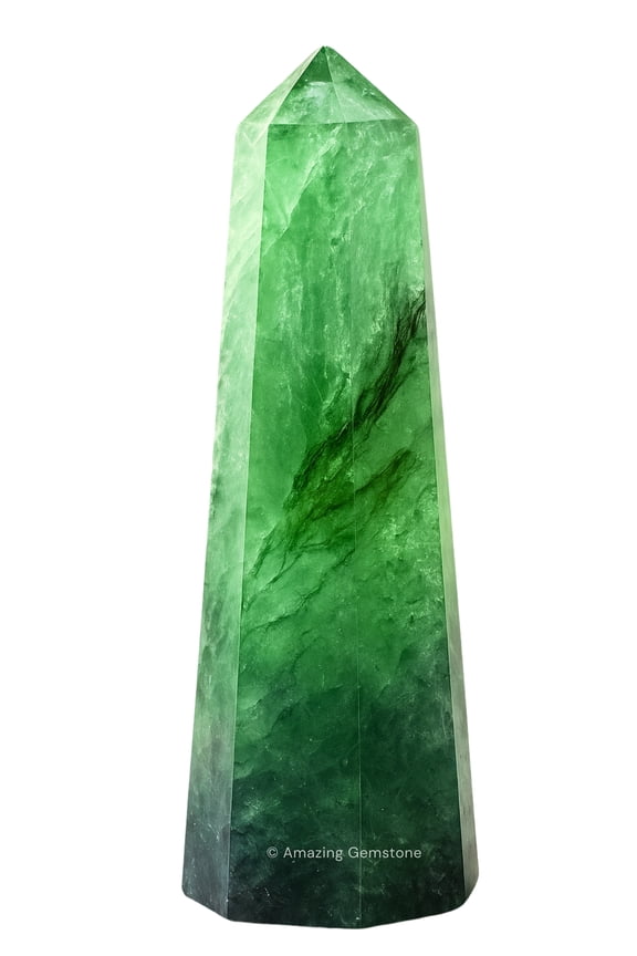 Green Fluorite Crystal Tower Obelisk Point (2" to 3" INCH)