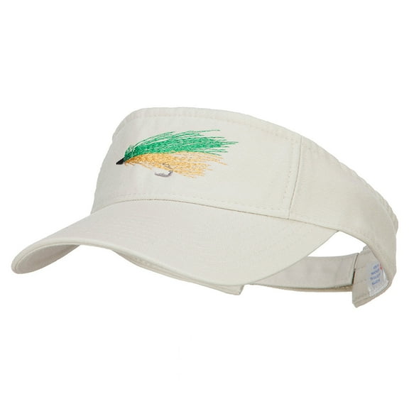 Green Fly Fishing Embroidered Pro Style Cotton Washed Visor - Stone OSFM