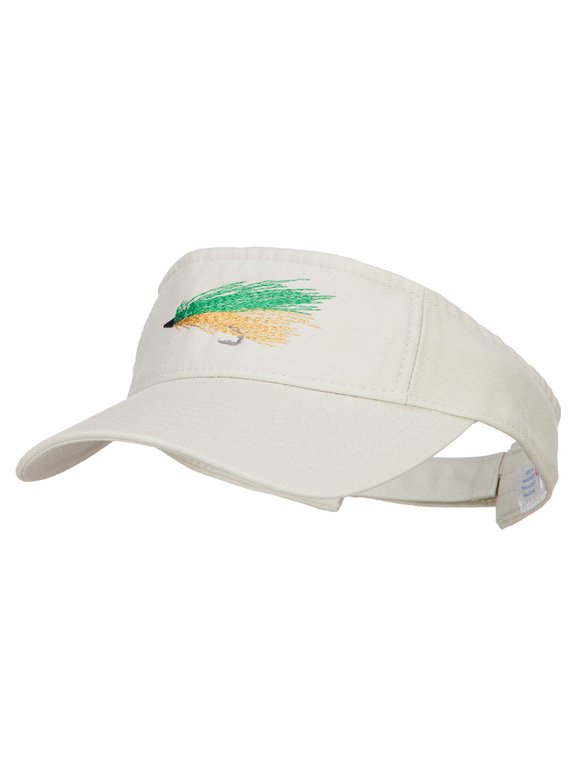 Green Fly Fishing Embroidered Pro Style Cotton Washed Visor - Stone OSFM
