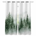 thumbnail image 1 of Green Foggy Forest Blackout Curtains for Bedroom Living Room Darkening Curtains 90 Inch Watercolor Mist Mountains Landscape Black Out Window Curtain Privacy Window Treatment Grommet Drapes 52"x90"x2, 1 of 9
