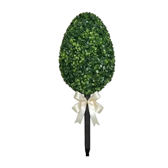 Green Foliage Easter Egg Garden Stake Cottagecore Decor Durable Design Lawn Accent For Backyard Patio Flower Bed And Rustic Springtime Outdoor Space