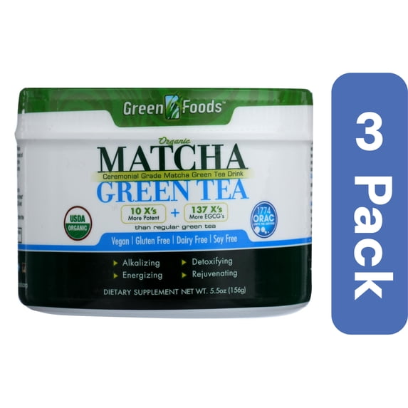 Green Foods Green Tea Matcha Brown Rice Solids 5.5 oz (Pack Of 3)
