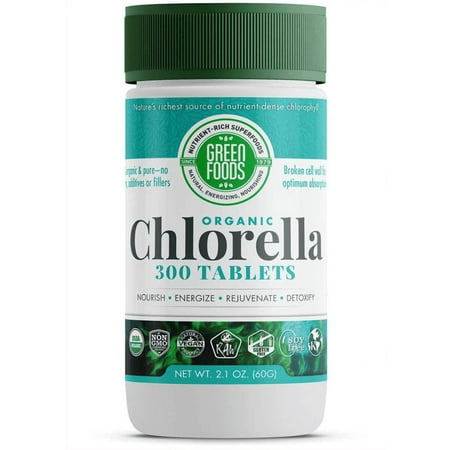 Green Foods Organic Chlorella 200 mg - 300 Tablets - Vegan