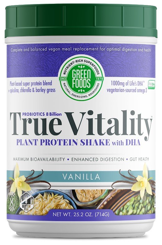Green Protien Powder Green Foods True Vitality Plant Protein Powder, Vanilla, 15g Protein, 1 ...