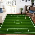 thumbnail image 1 of Green Football Field Area Rug, Lawn Sports Football Field Indoor Non-Slip Kids Rugs, Non-Slip Machine Washable Decorative Carpet For Kids Boys Girls Playing Room Living Room 5x7ft, 1 of 6