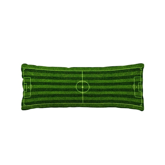 Green Football Field Body Pillow Cover 20 x 60 Inch Decorative Pillow Cover Modern Balls Sport Games Match Lumbar Pillowcase Seasonal Rectangle Cushion Case for Couch Sofa Bed Living Room