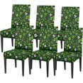 thumbnail image 1 of Green Football Pattern Chair Covers for Dining Room Set of 6, Washable Spandex Parsons Slipcovers, Removable Kitchen Chair Cover, Stretch Seat Protector for Home Party Hotel, 1 of 6