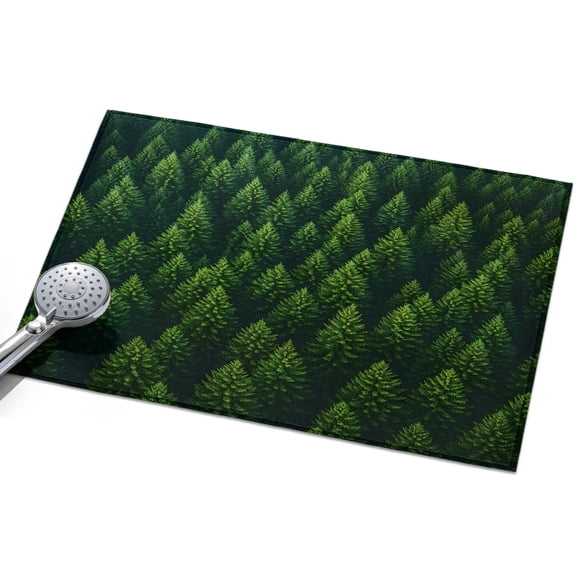 Green Forest Area Rugs 2x3ft Pine Trees Forest Nature Landscape Art Floor Rug&nbsp;Non Slip Low Pile Ultra Soft Throw Carpet for Entryway Indoor Entrance Kitchen Bathroom