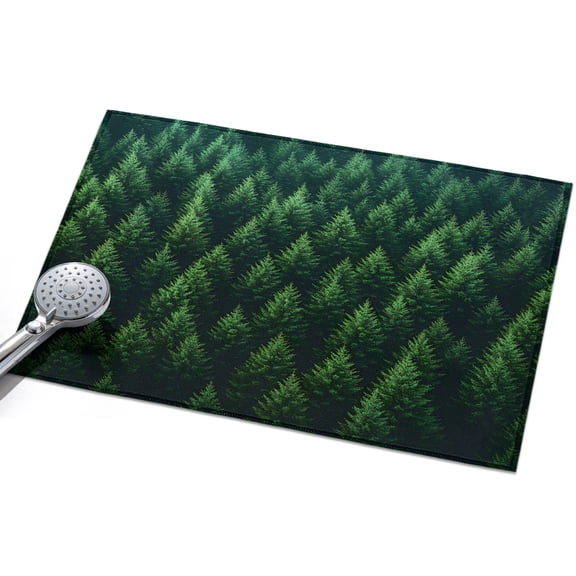 Green Forest Area Rugs 2x3ft Pine Trees Forest Nature Landscape Summer Floor Rug&nbsp;Non Slip Low Pile Ultra Soft Throw Carpet for Entryway Indoor Entrance Kitchen Bathroom
