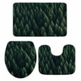 thumbnail image 1 of Green Forest Bath Mat 3 Piece Bathroom Rug Set, Modern Pine Trees Mysterious Art Non Slip Bath Rug Contour Mat and Toilet Lid Cover, Absorbent Shower Mats Soft Bath Rugs and Mats Sets, 1 of 8