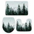 thumbnail image 1 of Green Forest Bathroom Rugs Set Tree Landscape Non Slip Absorbent Soft Bath Mats 3 Piece Set with Bathroom Rug, U-Shaped Floor Mat, Toilet Seat Cover Large Size, 1 of 9