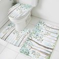 thumbnail image 1 of Green Forest Bathroom Rugs Set Watercolor Vintage Branches Leaf Botanical Country Non Slip Absorbent Soft Bath Mats 3 Piece Set with Bathroom Rug, U-Shaped Floor Mat, Toilet Seat Cover Small Size, 1 of 9