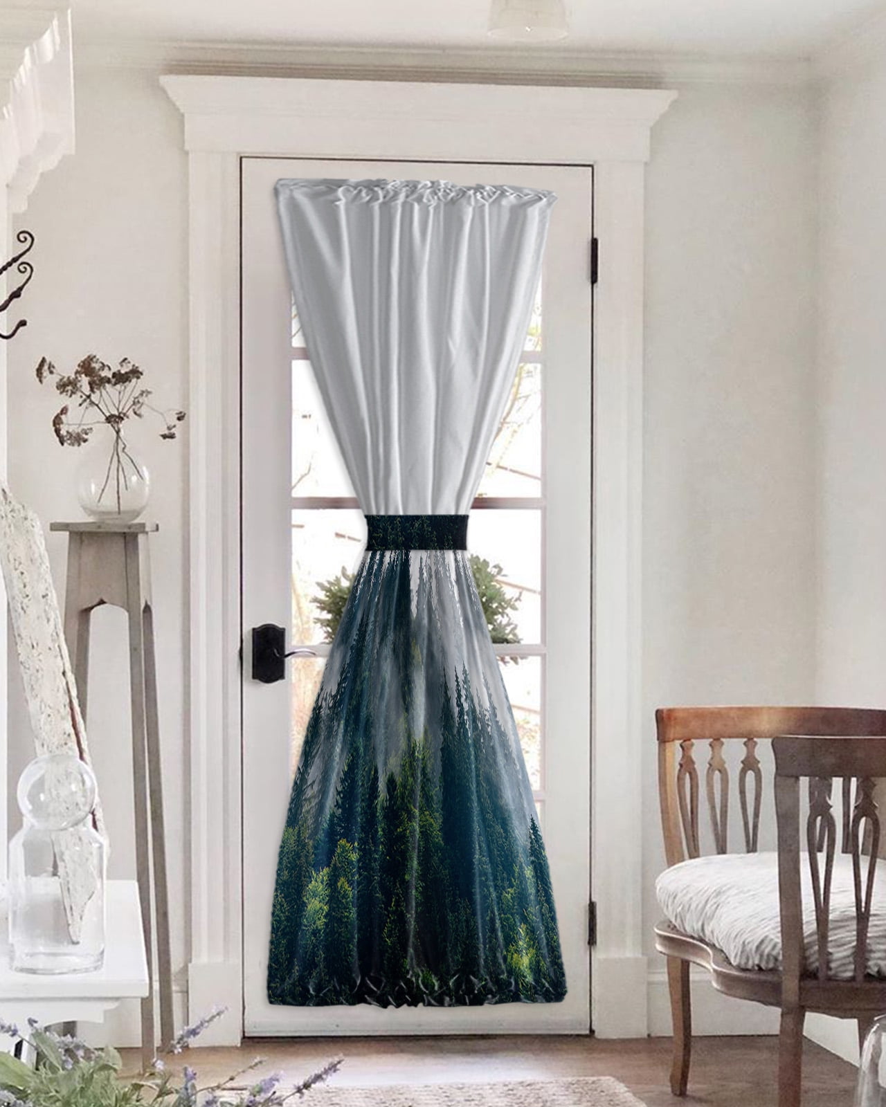 Green Forest Blackout Door Curtains for French, Glass,Front, Back ...