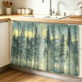 thumbnail image 1 of Green Forest Cabinet Curtain 32"Wx55"L, Dustproof Pantry Door Curtain with Self Adhesive Tape, Modern Oil Painting Art Botanical Tall Storage Cover Privacy Drape for Bathroom Kitchen Laundry Room, 1 of 9
