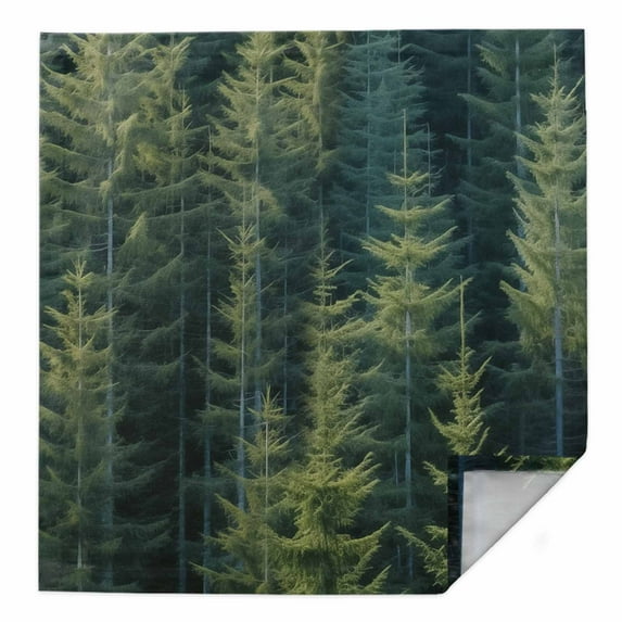 Green Forest Cloth Napkins Washable Set of 1, Pine Tree Summer Botanical Modern Art Reusable Dinner Table Napkins Cloth Bulk for Weddings Kitchen Restaurants Hotel Events Parties 20 x 20 Inch