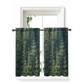 thumbnail image 1 of Green Forest Curtains 54 Inch Length, Sheer Curtains for Bedroom Living Room Window Pine Tree Summer Botanical Modern Art Rod Pocket Voile Drapes Kitchen Curtains Small Half Window 42"x54" 2 Panels, 1 of 7