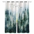 thumbnail image 1 of Green Forest Fog Blackout Curtains for Bedroom Living Room Darkening Curtains 54 Inch Long Watercolor Abstract Art Short Curtain for Small Window Treatment Thermal Insulated Grommet Drapes 52"x54"x2, 1 of 9