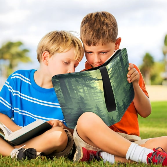 Green Forest Game Card Storage Case with 400 Slots, Waterproof PU Leather