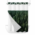 thumbnail image 1 of Green Forest No Hook Shower Curtain Waterproof, Bathroom Curtains with Snap in Liners and See Through Top Window, Pine Trees Modern Mysterious Art Hotel Style Bathtub Curtains Shower 72"Wx84"L, 1 of 8