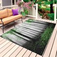 thumbnail image 1 of Green Forest Outdoor Rug for Patio/Deck/Porch, Non-Slip Large Area Rug 4 x 6 Ft, Vintage Foggy Woods Tree Mysterious Indoor Outdoor Rugs Washable Area Rugs, Reversible Camping Rug Carpet Runner, 1 of 8