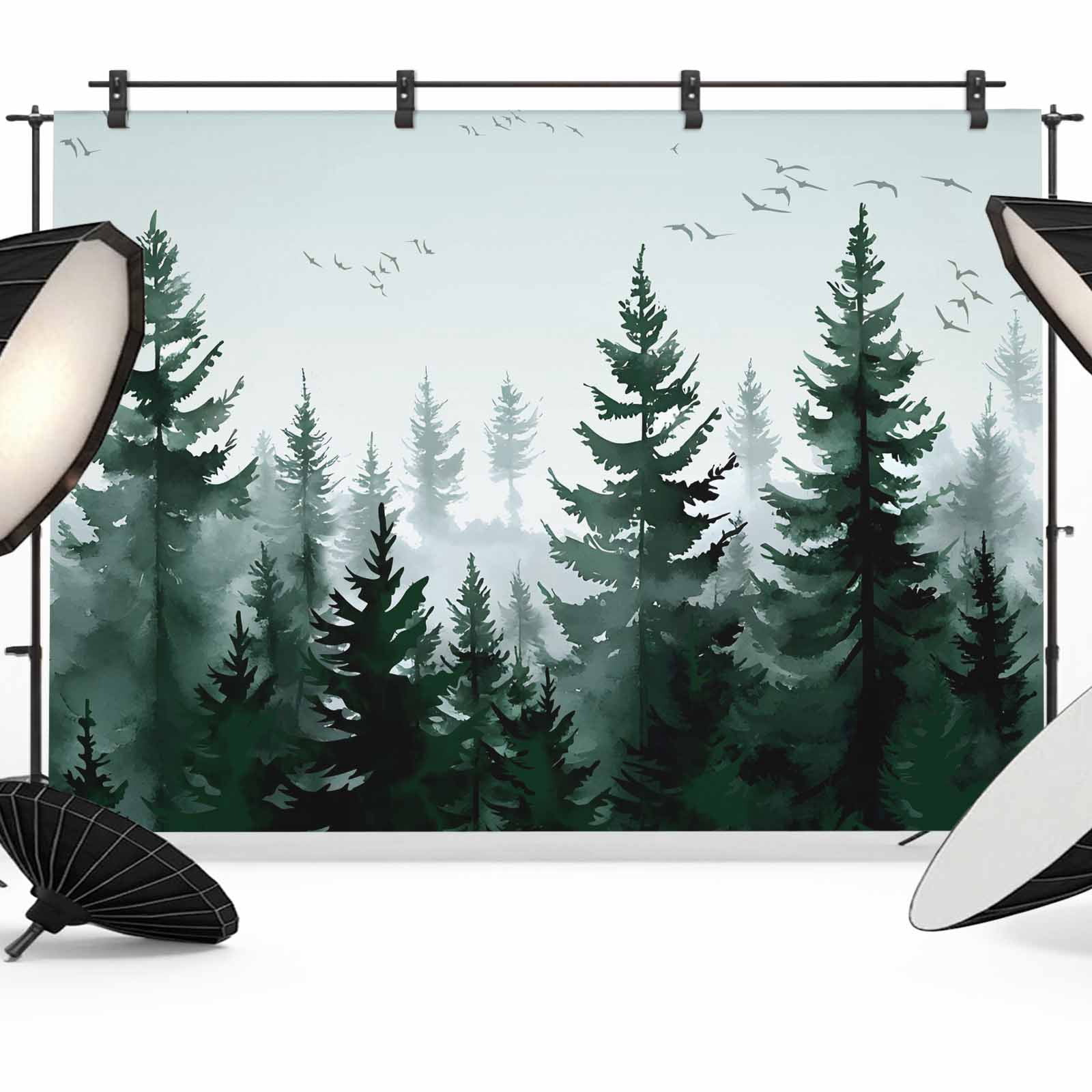 Green Forest Photography Backdrop 12x8FT, Tree Landscape Photo ...