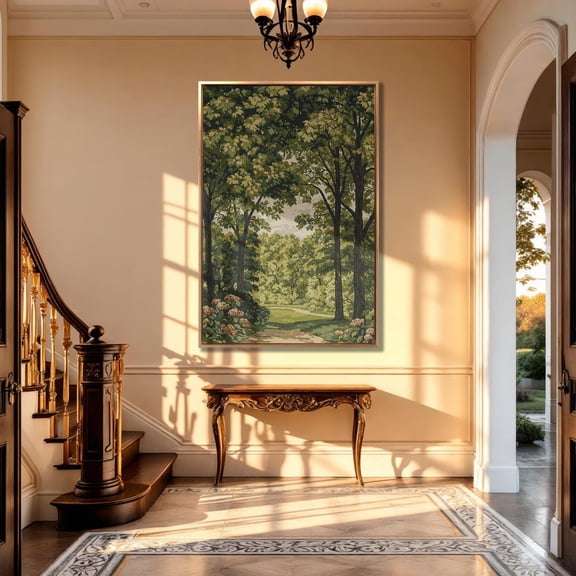 Green Forest Poster Minimalist Nature Wall Art, 16x24 UNFRAMED