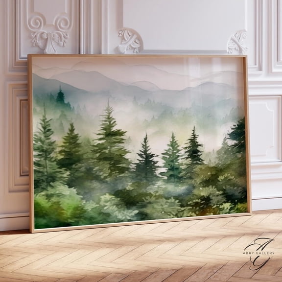 Green Forest Poster: Nature Landscape Wall Art, Unframed Poster Size 8x12
