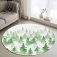 thumbnail image 1 of Green Forest Round Area Rug 3.3 FT, Non Slip Small Entryway Kitchen Mat, Contemporary Silhouette Abstract Art Washable Soft Circular Rug Non-Shedding Door Mat for Bathroom Playroom Kids Room, 1 of 9